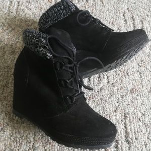 High heeled ankle boots